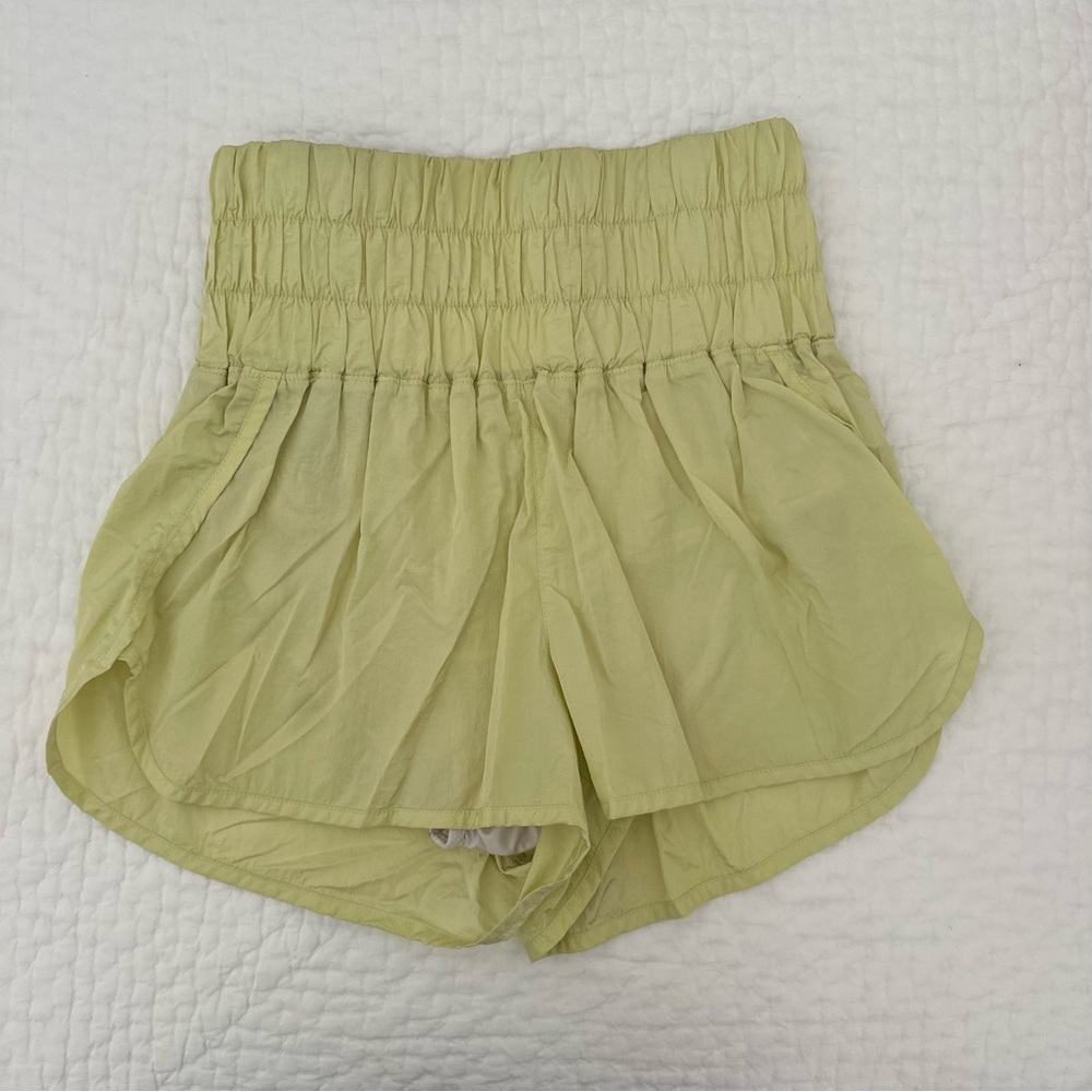 Free People Movement The Way Home Shorts- Light Green/Yellow